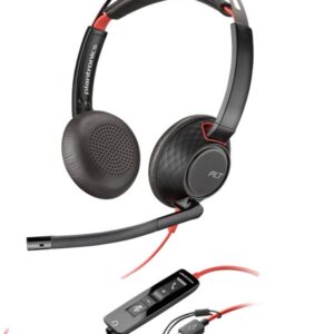 HP Poly Blackwire 5220 Stereo USB-C Headset +3.5mm Plug +USB-C/A Adapter (Bulk)
